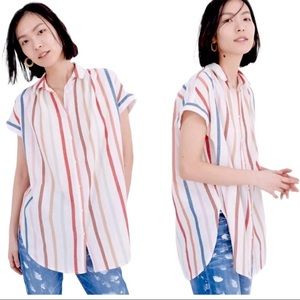 Madewell Tunic Shirt in Rainbow Stripe
Size large